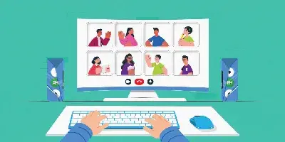 Remote workers on video call